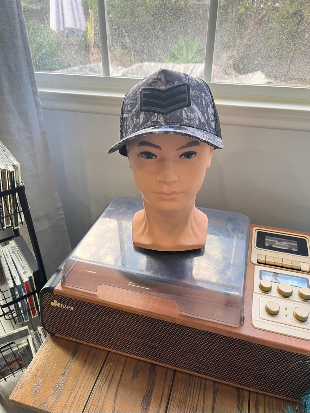 Camo Trucker Hat with Black Patch